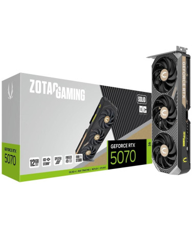 Видеокарта Zotac RTX5070 SOLID OC 12GB GDDR7 192bit 3xDP HDMI 3FAN PREMIUM PACK