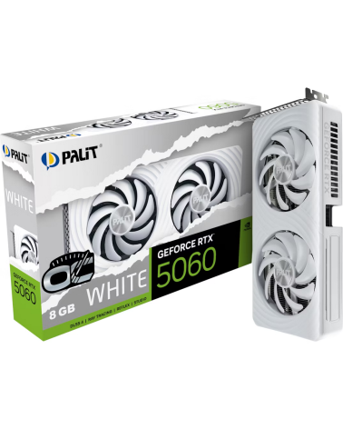Видеокарта Palit RTX5060 WHITE OC 8GB GDDR7 128bit 3xDP HDMI 2FAN RTL