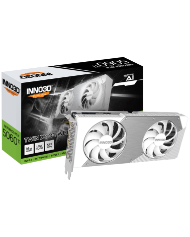 Видеокарта INNO3D RTX5060Ti TWIN X2 ОС WHITE 16GB GDDR7 128bit 3xDP HDMI 2FAN RTL