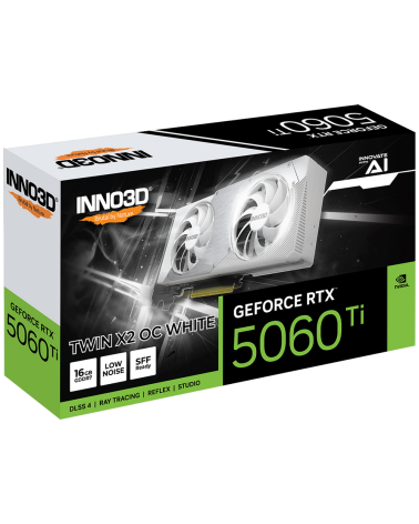 Видеокарта INNO3D RTX5060Ti TWIN X2 ОС WHITE 16GB GDDR7 128bit 3xDP HDMI 2FAN RTL