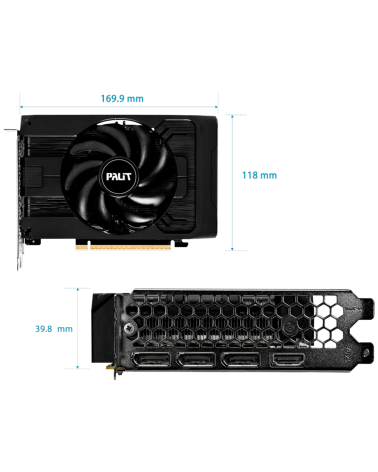 Видеокарта Palit RTX5050 STORMX OC 8GB GDDR6 128bit 3-DP HDMI 1FAN ITX RTL
