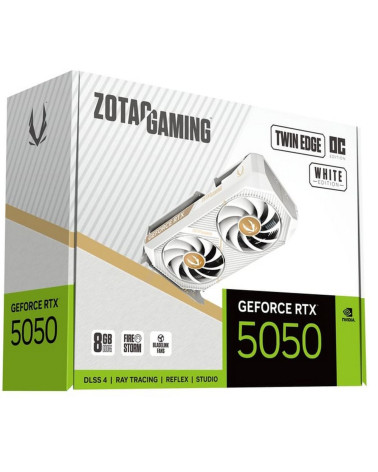 Видеокарта Zotac RTX5050 TWIN EDGE OC WHITE ED 8GB GDDR6 128bit 3xDP HDMI 2FAN MEDIUM PACK