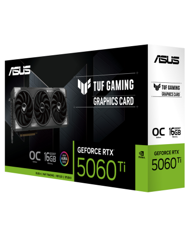 Видеокарта ASUS RTX5060Ti TUF GAMING OC 16GB GDDR7 128bit 3xDP HDMI 3FAN RTL [TUF-RTX5060TI-O16G-GAMING]