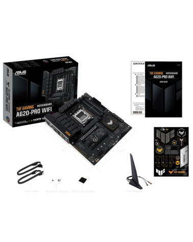 Материнская плата ASUS TUF GAMING A620-PRO WIFI AM5 ATX 4xDDR5 2xPCIEx16 2xPCIEx1 2xM.2 USB-C HDMI DP 2.5GLAN Wi-Fi 6