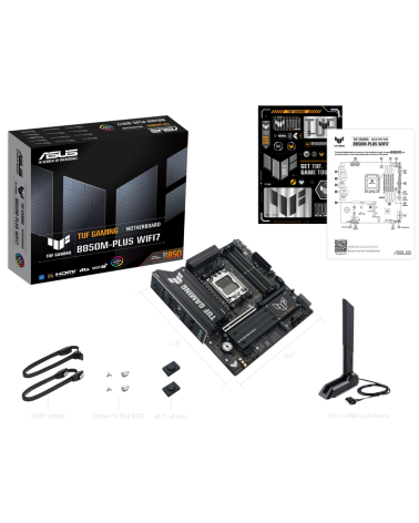Материнская плата ASUS TUF GAMING B850M-PLUS WIFI7 AM5 mATX 4xDDR5 PCIEx16 PCIEx1 3xM.2 USB-C DP HDMI 2.5GLAN WiFi 7