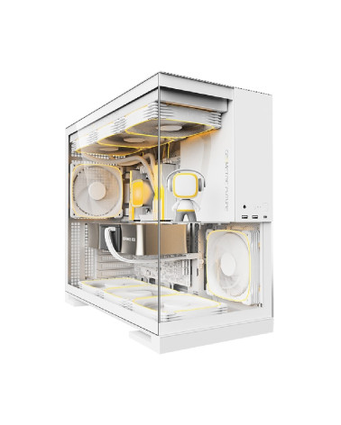 Корпус Geometric Future Model 5 White with fans / mid tower, E-ATX / 5x140mm ARGB fans / 1AM5WKWT01100