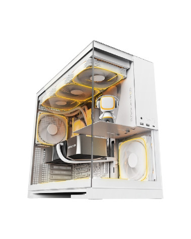 Корпус Geometric Future Model 5 White with fans / mid tower, E-ATX / 5x140mm ARGB fans / 1AM5WKWT01100