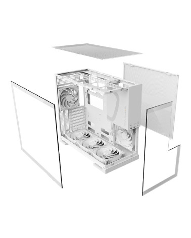 Корпус Geometric Future Model 5 White with fans / mid tower, E-ATX / 5x140mm ARGB fans / 1AM5WKWT01100