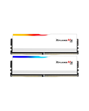 Модуль памяти DDR5 G.SKILL RIPJAWS M5 RGB 64GB (2x32GB) 6000MHz CL30 (30-40-40-96) 1.4V / F5-6000J3040G32GX2-RM5RW / White
