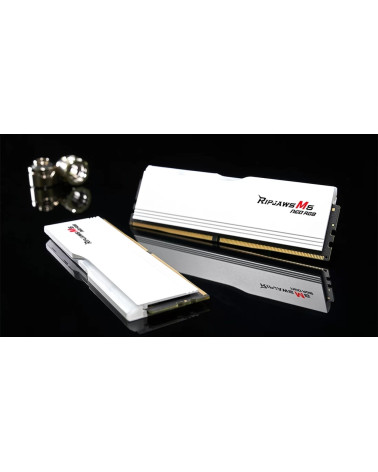 Модуль памяти DDR5 G.SKILL RIPJAWS M5 NEO RGB 32GB (2x16GB) 6000MHz CL30 (30-38-38-96) 1.35V / F5-6000J3038F16GX2-RM5NRW / White