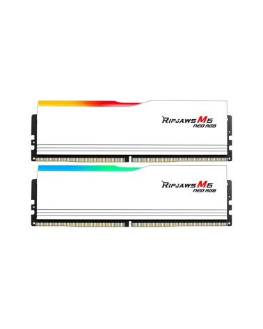 Модуль памяти DDR5 G.SKILL RIPJAWS M5 NEO RGB 32GB (2x16GB) 6000MHz CL36 (36-36-36-96) 1.35V / F5-6000J3636F16GX2-RM5NRW / White