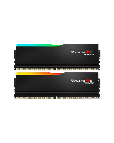 Модуль памяти DDR5 G.SKILL RIPJAWS M5 NEO RGB 64GB (2x32GB) 6000MHz CL28 (28-36-36-96) 1.40V / F5-6000J2836G32GX2-RM5NRK / Black