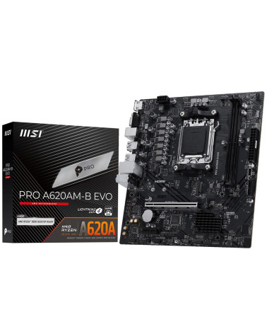 Материнская плата MSI PRO A620AM-B EVO A620, AM5, 2*DDR5, 1*PCIEx16, 1*PCIEx1, 1*M.2, 1*TypeC, 6*USB3.2Gen1, 6*USB2.0, 2*SATA3.0