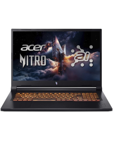 Ноутбук Acer Nitro V 17 AI ANV17-41-R9Q9 AMD Ryzen 7 260/16Gb/SSD1Tb/RTX5060 8Gb/17.3"/IPS/QHD/2560x1440/165Hz/NoOS/Black (NH.QY