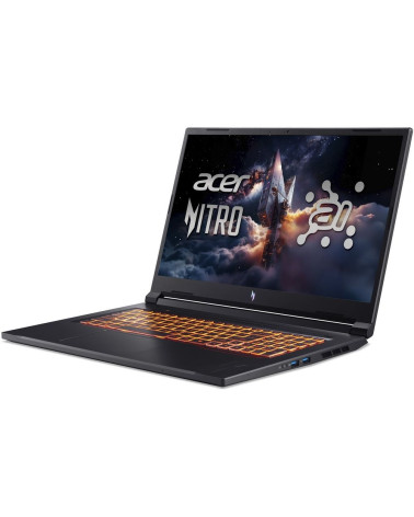 Ноутбук Acer Nitro V 17 AI ANV17-41-R9Q9 AMD Ryzen 7 260/16Gb/SSD1Tb/RTX5060 8Gb/17.3"/IPS/QHD/2560x1440/165Hz/NoOS/Black (NH.QY