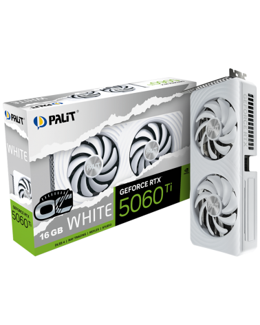 Видеокарта Palit RTX5060Ti WHITE OC 16GB GDDR7 128bit 3xDP HDMI 2FAN RTL