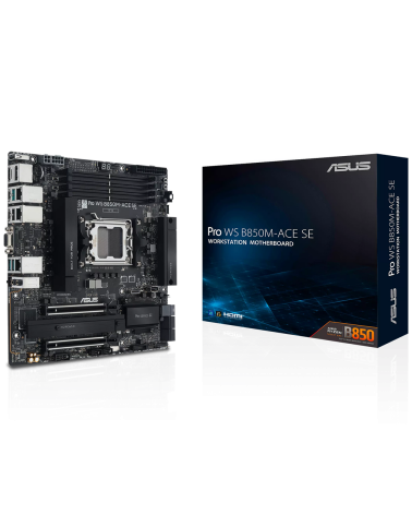 Материнская плата ASUS PRO WS B850M-ACE SE AM5 ATX 4xDDR5 2xPCIEx16 2xM.2 2хUSB-C DP HDMI VGA 10GLAN 2.5GLAN