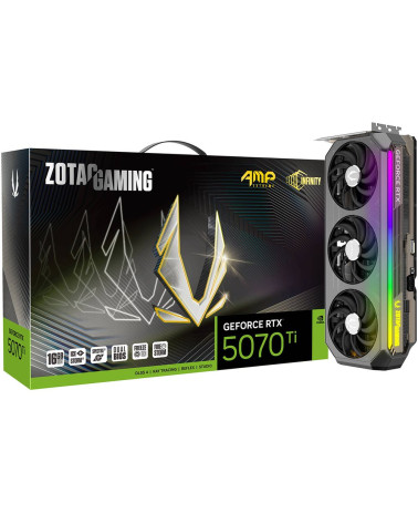 Видеокарта Zotac RTX5070Ti AMP EXTREME INFINITY 16GB GDDR7 256it 3xDP HDMI 3FAN PREMIUM PACK