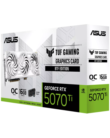 Видеокарта ASUS RTX5070Ti TUF GAMING BTF OC 16GB GDDR7 256bit 3xDP 2xHDMI 3FAN RTL (TUF-RTX5070TI-O16G-BTF-WHITE)