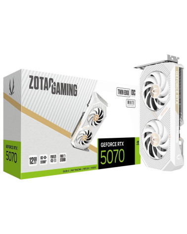 Видеокарта Zotac RTX5070 TWIN EDGE OC WHITE ED 12GB GDDR7 192bit 3xDP HDMI 2FAN PREMIUM PACK