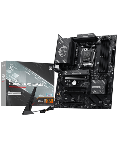 Материнская плата MSI B850 GAMING PRO WIFI6E B850, AM5, 4*DDR5, 4*PCIEx16, 2*M.2, 2*TypeC, 3*USB3.2Gen2, 6*USB3.2Gen1, 4*USB2.0,