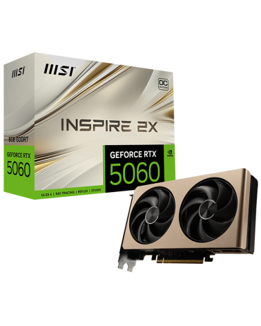 Видеокарта MSI RTX5060 INSPIRE 2X OC 8GB GDDR7 128bit 3xDP HDMI 2FAN RTL