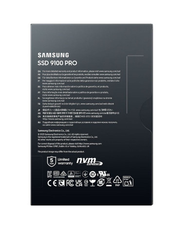 Твердотельный накопитель SSD Samsung MZ-VAP4T0BW M.2 2280 4TB 9100 PRO Black PCIe Gen5x4 RTL