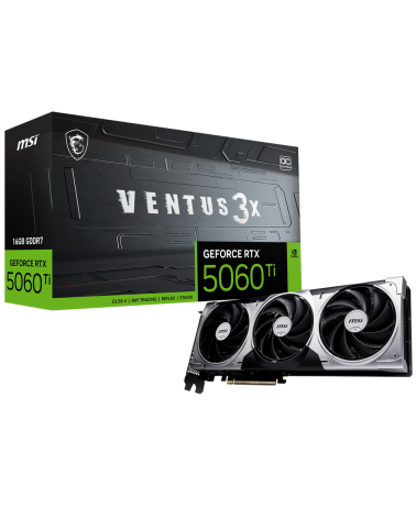 Видеокарта MSI RTX5060Ti VENTUS 3X OC 16GB GDDR7 128bit 3xDP HDMI 3FAN RTL