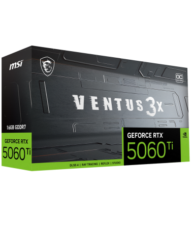 Видеокарта MSI RTX5060Ti VENTUS 3X OC 16GB GDDR7 128bit 3xDP HDMI 3FAN RTL