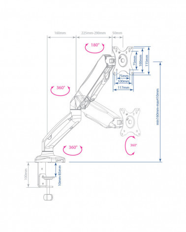 ARM MEDIA LCD-T21 WHITE кронштейн для мониторов