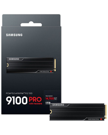 Твердотельный накопитель SSD Samsung M.2 2280 1TB Samsung 9100 PRO Black Client SSD  PCIe Gen5x4 with NVMe, 14700/13300, IOPS 18