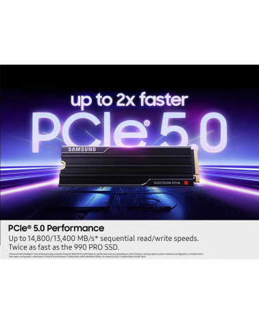 Твердотельный накопитель SSD Samsung M.2 2280 1TB Samsung 9100 PRO Black Client SSD  PCIe Gen5x4 with NVMe, 14700/13300, IOPS 18