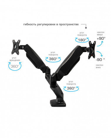 ARM MEDIA LCD-T22 BLACK настольный кронштейн для мониторов