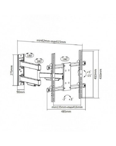Arm Media PARAMOUNT-40 черный кронштейн на стену для ТВ 26"-65"