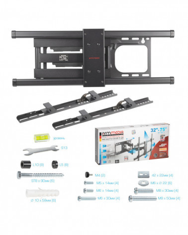 Arm Media PARAMOUNT-60 черный кронштейн на стену для ТВ 32"-75"