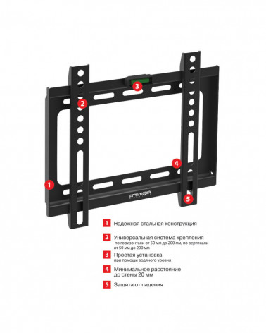 ARM MEDIA PLASMA-5/STEEL-5/OLIMP-115 BLACK настенный кронштейн для LED/LCD телевизоров