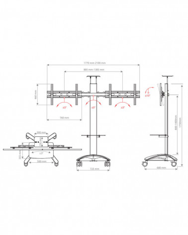 ARM MEDIA PT-STAND-15 Мобильная стойка