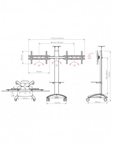 ARM MEDIA PT-STAND-15 Мобильная стойка