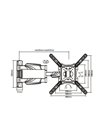 Aspect Line-12 кронштейн настенный поворотный (цвет: черный)