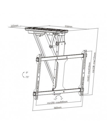 Brateck PLB-M 0546 черный кронштейн для ТВ 32"-70" (PLB-M0546) (система умного дома Tuya)