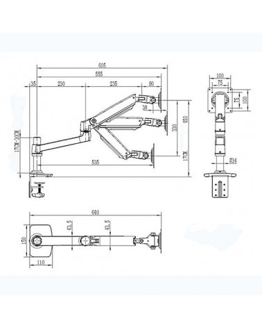 K241 (XSJ8012C ) Кронштейн настольный для мониторов 17"-32"