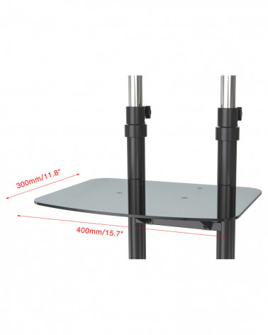 Стойка для телевизора Cactus CS-ST04H черный 37"-70" макс.45кг напольный мобильный