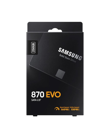 Твердотельный накопитель SSD 2.5" 250GB Samsung 870 EVO Client SSD MZ-77E250B/AM SATA 6Gb/s, 560/530, IOPS 98/88K, MTBF 1.5M 3D 