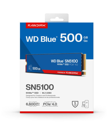 Твердотельный накопитель SSD Western Digital M.2 500GB Blue SN510 SSD WDS500G5B0E PCIe NVMe 4.0 x4