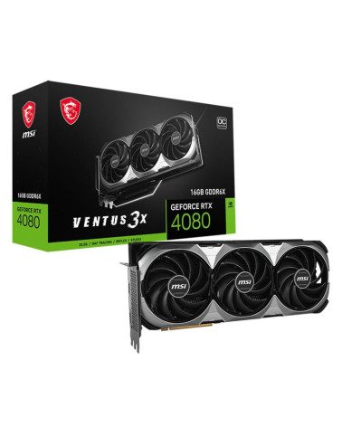 Видеокарта MSI RTX4080 VENTUS 3X E OC 16GB GDDR6X 256bit 2xDP 2xHDMI 3FAN RTL