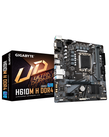 Материнская плата Gigabyte H610M H DDR4, Socket 1700, Intel®H610, 2xDDR4-3200, D-SUB+HDMI, 1xPCI-Ex16, 1xPCI-Ex1, 4xSATA3, 1xM.2