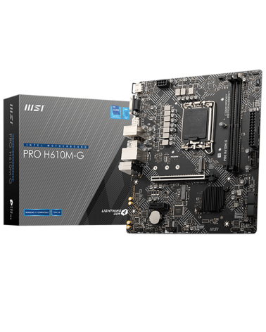 Материнская плата MSI PRO H610M-G H610, LGA1700, 2*DDR5, 1*PCIEx16, 1*PCIEx1, 1*M.2, 4*USB3.2Gen1, 6*USB2.0, 4*SATA3.0, 1G, VGA,