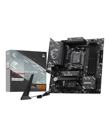 Материнская плата MSI B850M GAMING PRO WIFI6E B850, AM5, 4*DDR5, 4*PCIEx16, 2*M.2, 2*TypeC, 3*USB3.2Gen2, 6*USB3.2Gen1, 4*USB2.0