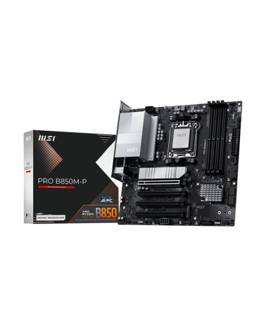 Материнская плата MSI PRO B850M-P B850, AM5, 4*DDR5, 4*PCIEx16, 3*M.2, 2*TypeC, 1*USB3.2Gen2, 6*USB3.2Gen1, 8*USB2.0, 4*SATA3.0,