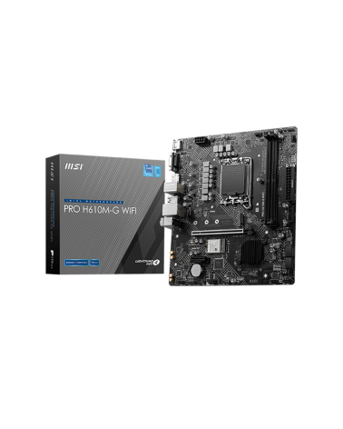 Материнская плата MSI PRO H610M-G WIFI H610, LGA1700, 2*DDR5, 1*PCIEx16, 1*PCIEx1, 1*M.2, 4*USB3.2Gen1, 6*USB2.0, 4*SATA3.0, 1G,